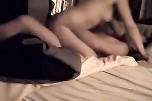 Wondrous black haired natural wifey was riding my neighbor's prick in cowgirl pose