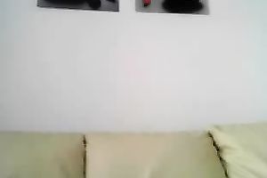 Cute fantastic web camera light haired chick jams her gorgeous large scoops