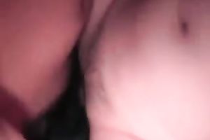 Amateur Asian doxy take not so big shlong in her hirsute vagina