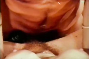 Busty golden-haired sweetheart with hawt and big love muffins got her cum-hole screwed