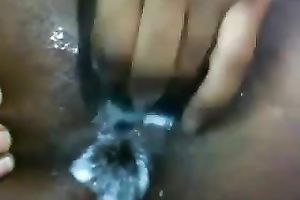 Dirty-minded lascivious and voracious dark hottie stretched her fuck holes