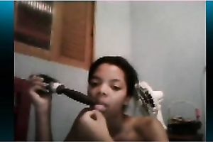 Sensual legal age teenager shows her body and satisfies herself with a dildo