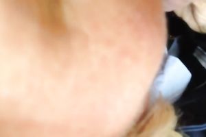 Horny and kinky white wife engulfing my cock outdoor