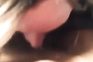 All natural dark haired GF of mine is busy with sucking my lollicock