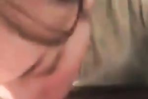 All natural dark haired GF of mine is busy with sucking my lollicock