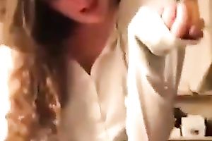 All natural dark haired GF of mine is busy with sucking my lollicock