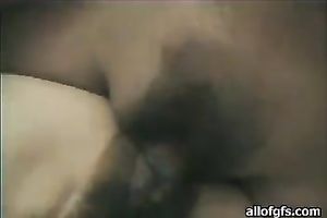 Spoiled Asian floozy acquires her hairy vagina screwed in missionary position