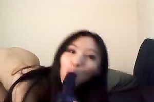 Playful Asian legal age teenager hottie is popular for her sensual anal masturbation