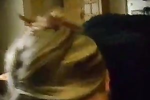 Blond haired bulky concupiscent wife greedily sucked my inflexible bulky BBC