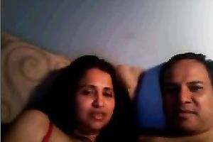 Indian non-professional milf with her hubby flashing her boobs
