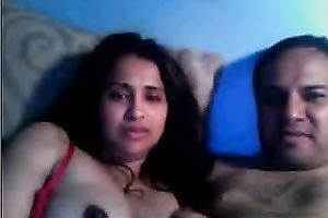 Indian non-professional milf with her hubby flashing her boobs