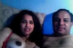 Indian non-professional milf with her hubby flashing her boobs