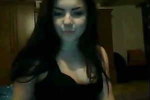 Webcam solo with brunette hair legal age teenager demonstrating her cute feet