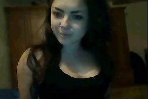 Webcam solo with brunette hair legal age teenager demonstrating her cute feet