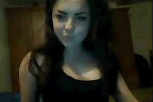 Webcam solo with brunette hair legal age teenager demonstrating her cute feet