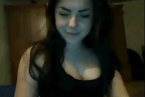 Webcam solo with brunette hair legal age teenager demonstrating her cute feet