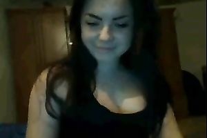 Webcam solo with brunette hair legal age teenager demonstrating her cute feet