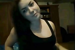 Webcam solo with brunette hair legal age teenager demonstrating her cute feet