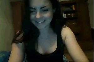 Webcam solo with brunette hair legal age teenager demonstrating her cute feet