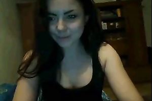 Webcam solo with brunette hair legal age teenager demonstrating her cute feet