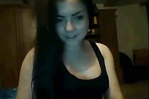 Webcam solo with brunette hair legal age teenager demonstrating her cute feet