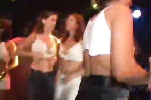 Many delightful chicks go crazy at the steamy club party