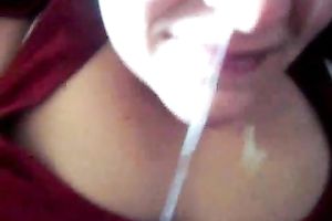 Cute big beautiful woman girlfriend strokes my 11 inch lengthy BBC taking biggest facial