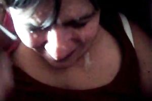 Cute big beautiful woman girlfriend strokes my 11 inch lengthy BBC taking biggest facial