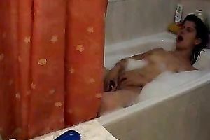 My dark brown dirty slut wife tests her recent sex toys in the washroom