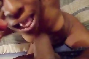 Black nerdy non-professional nympho provided my buddy with a flawless blowjob