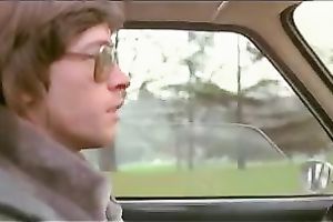 Blond head messy hussy gives fancy blow job to four eyed fellow in car