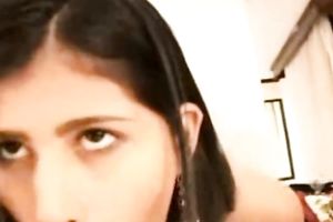 Extremely hawt and cute Indian brunette giving oral-service