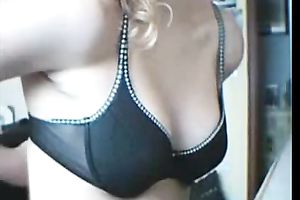Whorish bootyful and pale non-professional babe disrobes in front of the livecam