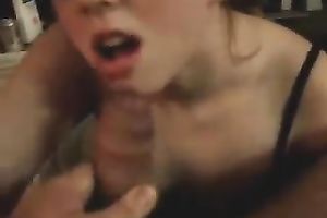 Four eyed street tramp begged to engulf my pleasing knob