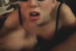 Four eyed street tramp begged to engulf my pleasing knob