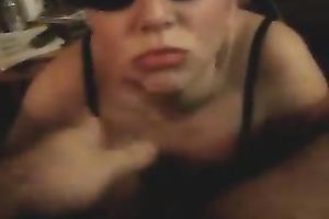 Four eyed street tramp begged to engulf my pleasing knob