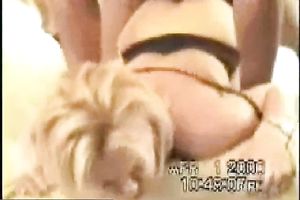 Submissive blonde slut rammed hard from behind by dark fellow