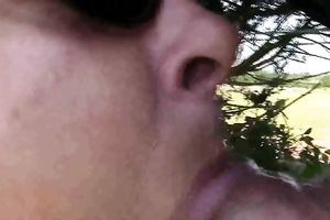 Horny bitch looks better with her sunglasses on and this babe blows like a pro