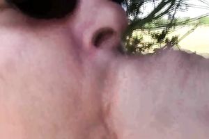 Horny bitch looks better with her sunglasses on and this babe blows like a pro