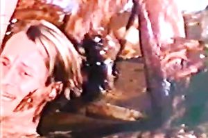 Freaky classic show with impure strumpets overspread in mud