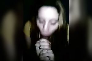 Dirty street white wench blows my BBC dead of night