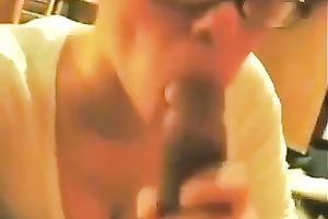 Nerdy raven haired natural honey provided my obese rod with BJ