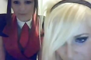 Two filthy and juvenile white whores on livecam flashing