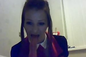 Two filthy and juvenile white whores on livecam flashing