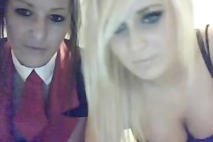 Two filthy and juvenile white whores on livecam flashing