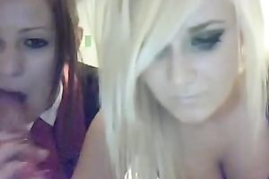 Two filthy and juvenile white whores on livecam flashing