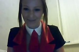 Two filthy and juvenile white whores on livecam flashing