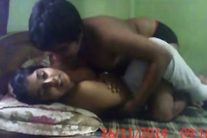 Lovely missionary style teen sex of an Indian college pair
