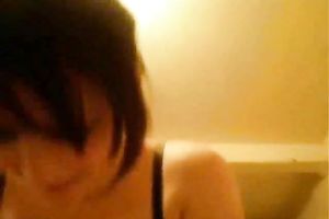 Lovely brunette hair floozy with miniature snatch getting rammed