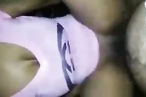 Sweet dilettante black haired gal sucked my friend's knob at night